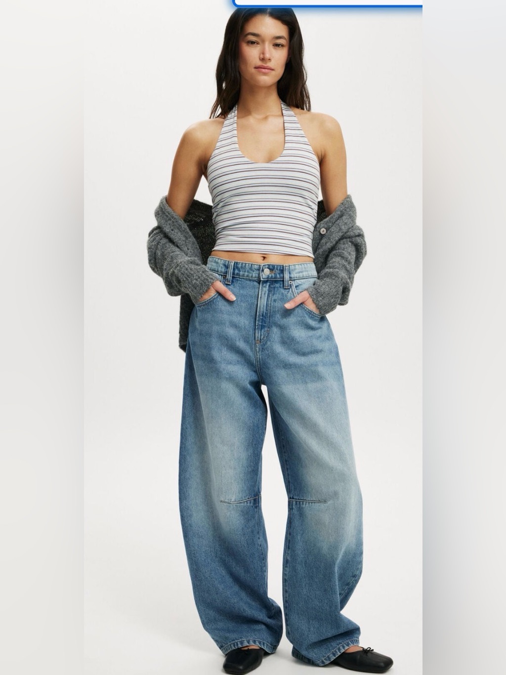Cotton On Barrel Jean Size 24 Light Wash